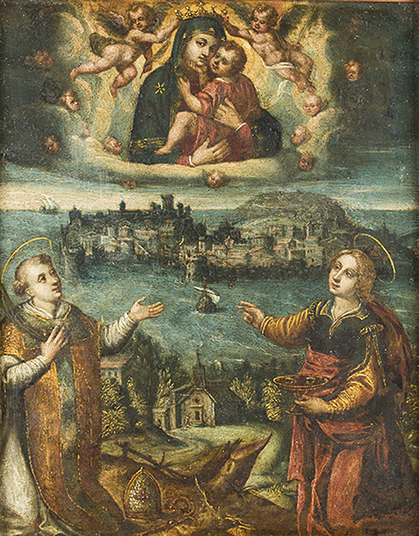 Madonna e Santi, sullo sfondo Gaeta