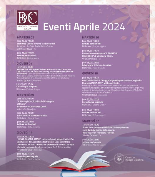 Gli eventi del mese di aprile 2024