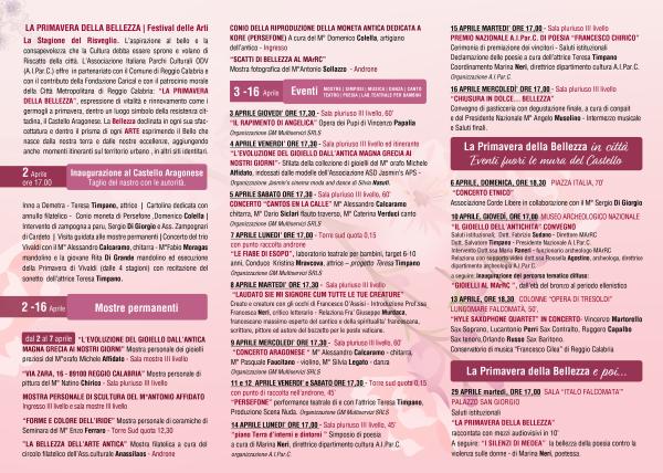 Primavera della Bellezza  programma